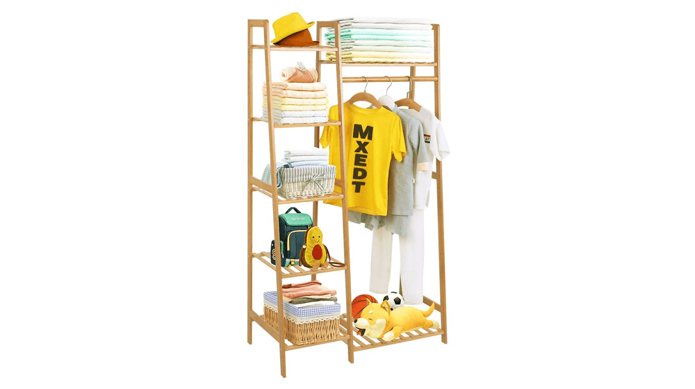 COOGOU Bamboo Wood Garment Rack