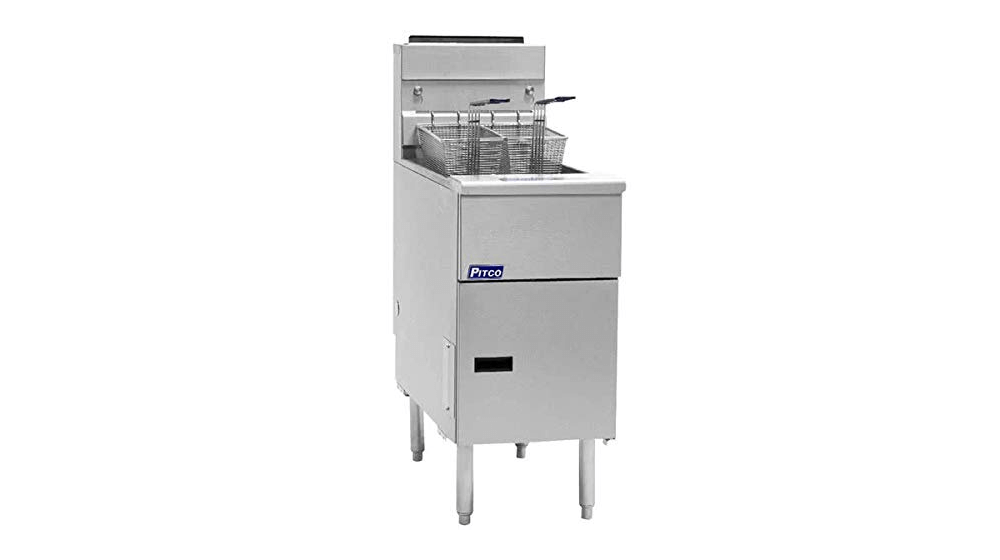 Natural Gas Pitco SG14-S 40 - 50 lb. Stainless Steel Floor Fryer - 4 Tubes